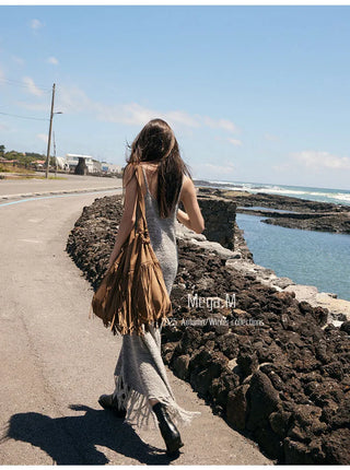 tassel suspender dress