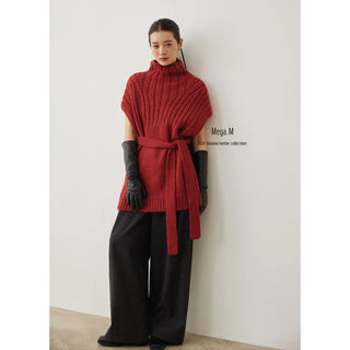 turtleneck sleeveless top