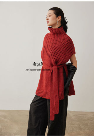 turtleneck sleeveless top