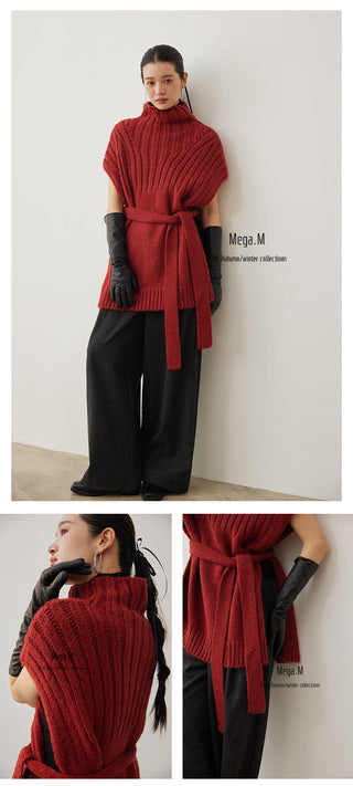 turtleneck sleeveless top