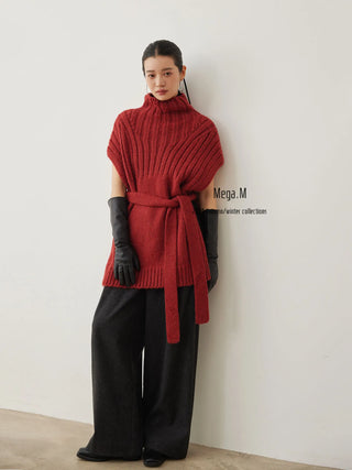 turtleneck sleeveless top