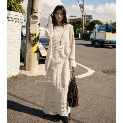hollow knit blouse