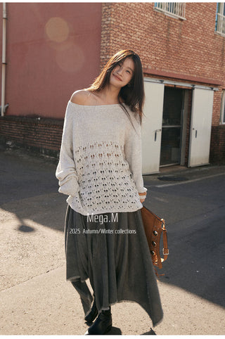 hollow knit blouse