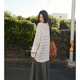 hollow knit blouse