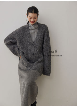 alpaca knit coat