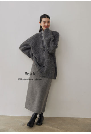 alpaca knit coat