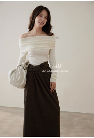 wool pleated skirt