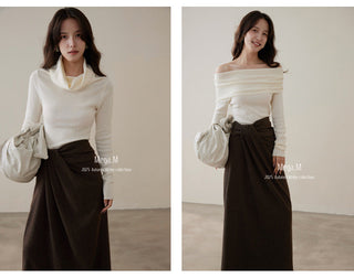 wool pleated skirt