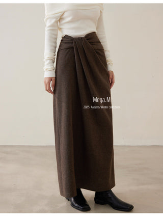 wool pleated skirt