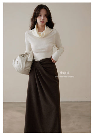 wool pleated skirt