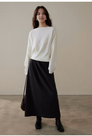 wool pleated skirt