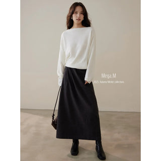 wool pleated skirt