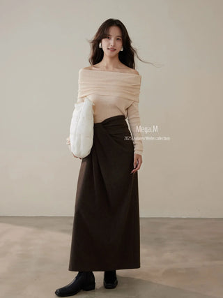 wool pleated skirt