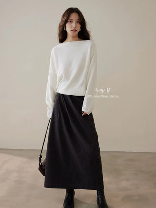 wool pleated skirt