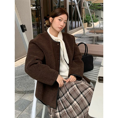 fleece pu coat