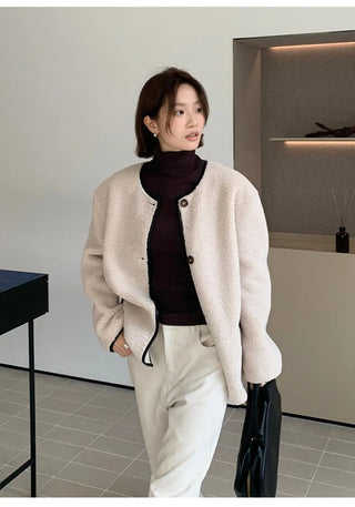 fleece pu coat