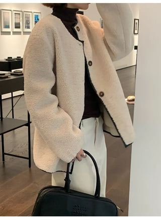 fleece pu coat