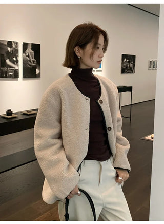 fleece pu coat