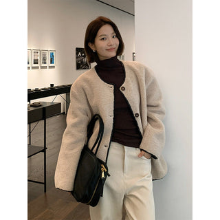 fleece pu coat