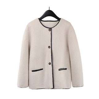 fleece pu coat