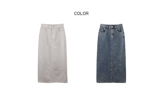 slit denim skirt
