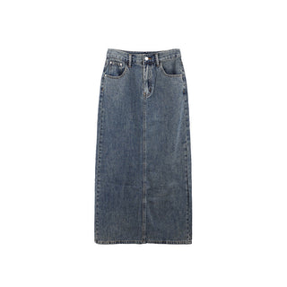 slit denim skirt