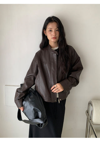 short pu jacket