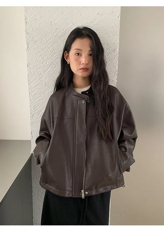 short pu jacket