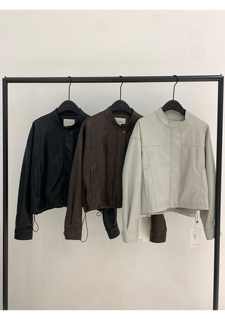 short pu jacket