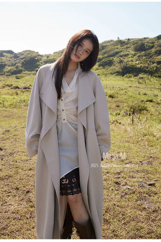 drawstring trench coat