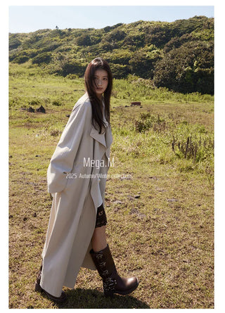 drawstring trench coat