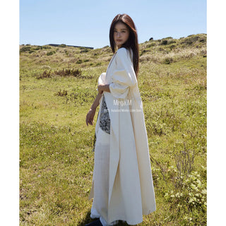 drawstring trench coat