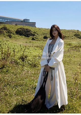 drawstring trench coat