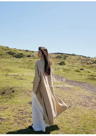 drawstring trench coat