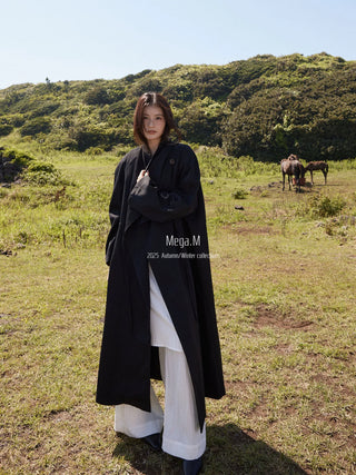 drawstring trench coat