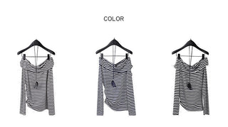 striped off-neck