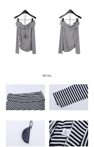 striped off-neck