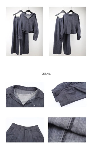 denim shirt set