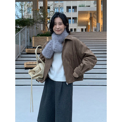 suede short coat