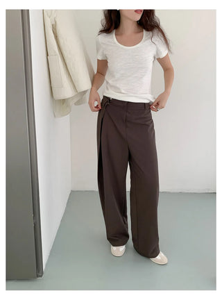 pleated casual pants