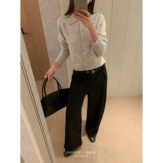 pleated casual pants