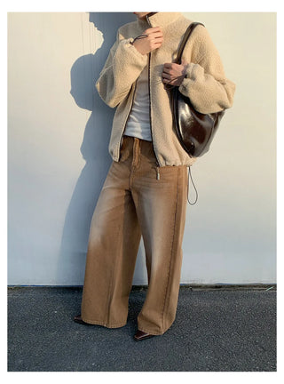 distressed wide jeans