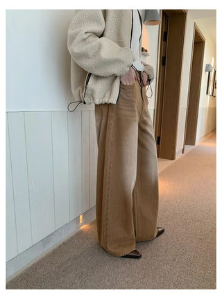 distressed wide jeans