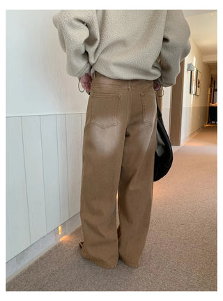 distressed wide jeans