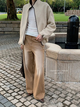 distressed wide jeans