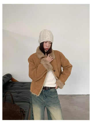 lapel fur coat
