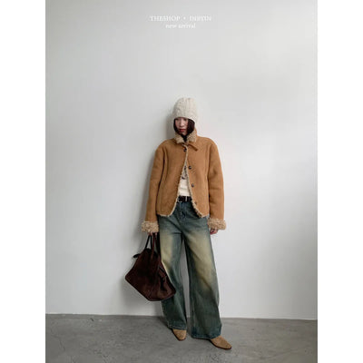 lapel fur coat