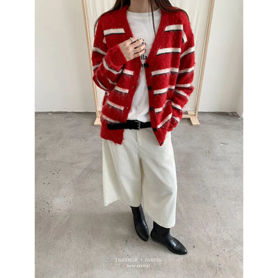 striped cardigan