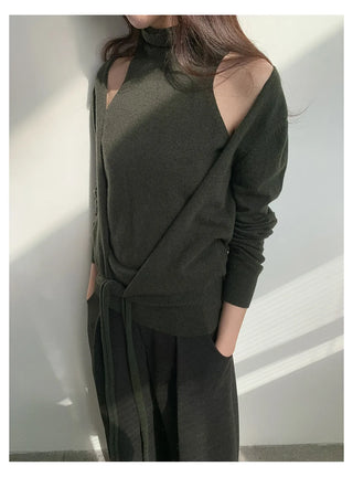 off-shoulder knit set