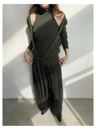 off-shoulder knit set